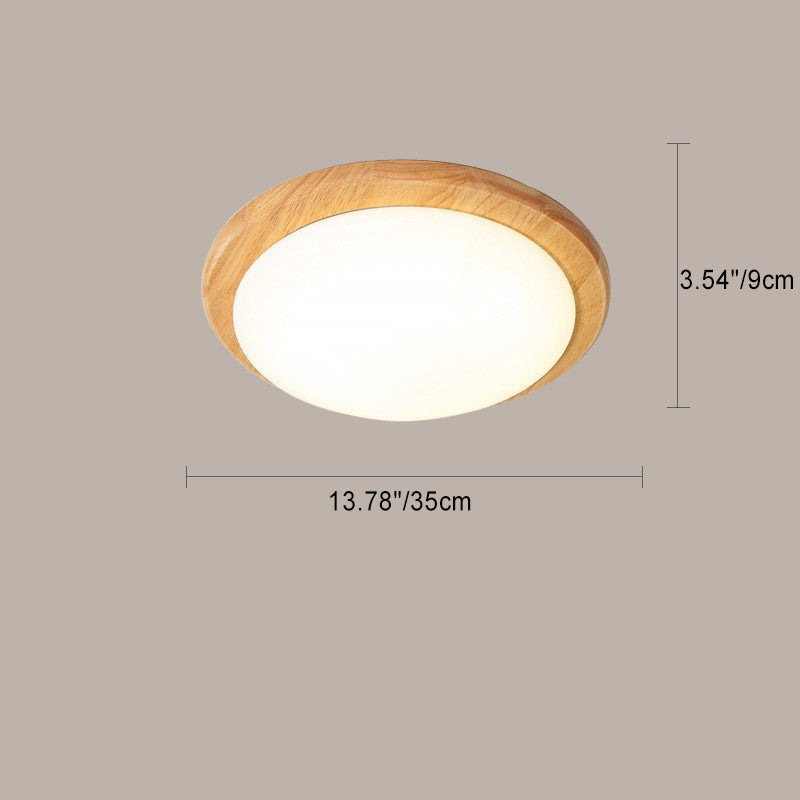Contemporary Nordic Rubberwood Acrylic Plum Shape LED Flush Mount Ceiling Light For Living Room