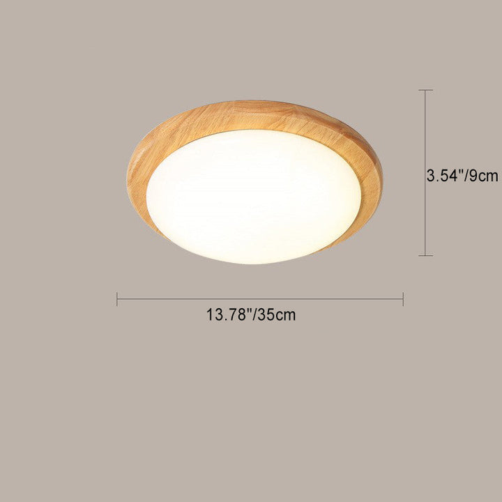 Contemporary Nordic Rubberwood Acrylic Plum Shape LED Flush Mount Ceiling Light For Living Room