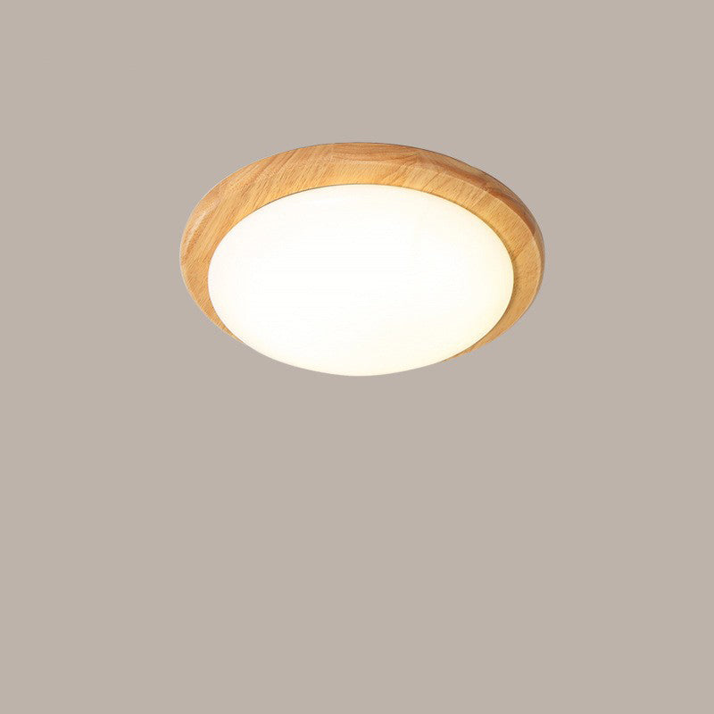 Contemporary Nordic Rubberwood Acrylic Plum Shape LED Flush Mount Ceiling Light For Living Room