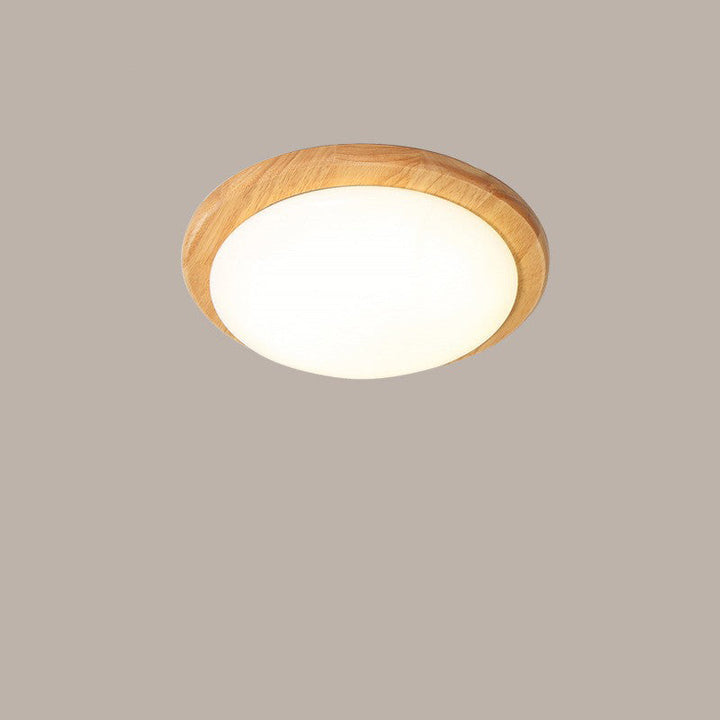 Contemporary Nordic Rubberwood Acrylic Plum Shape LED Flush Mount Ceiling Light For Living Room