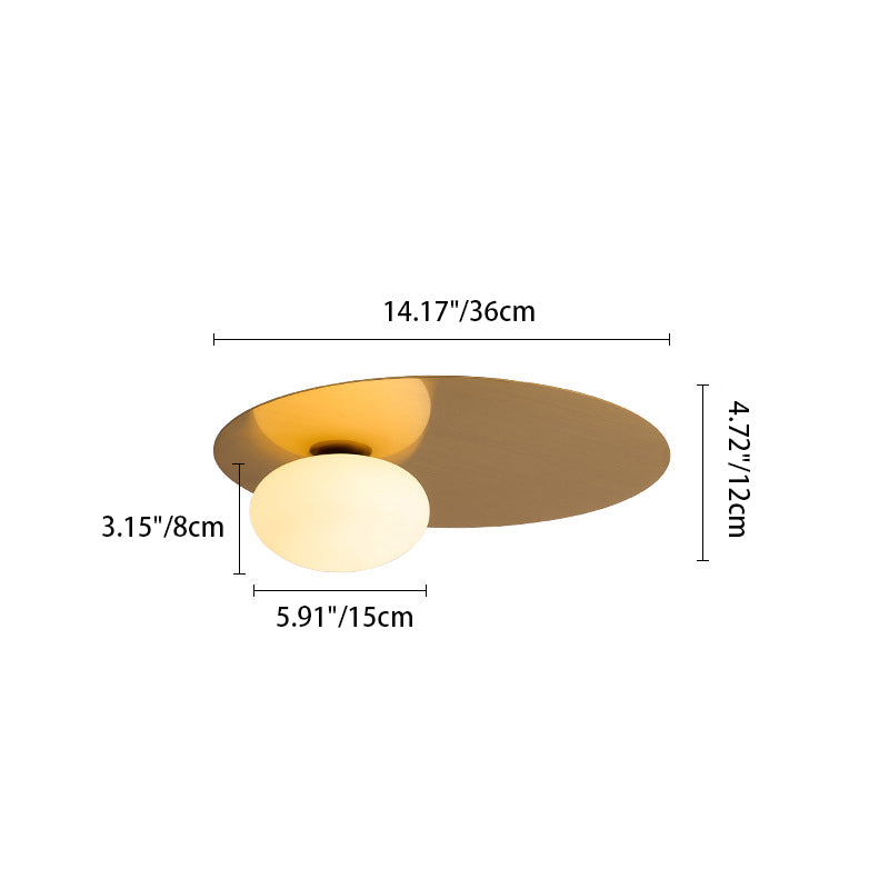 Moderne unbedeutende ovale Hardware-Glas-LED-Unterputz-Deckenleuchte für Wohnzimmer 