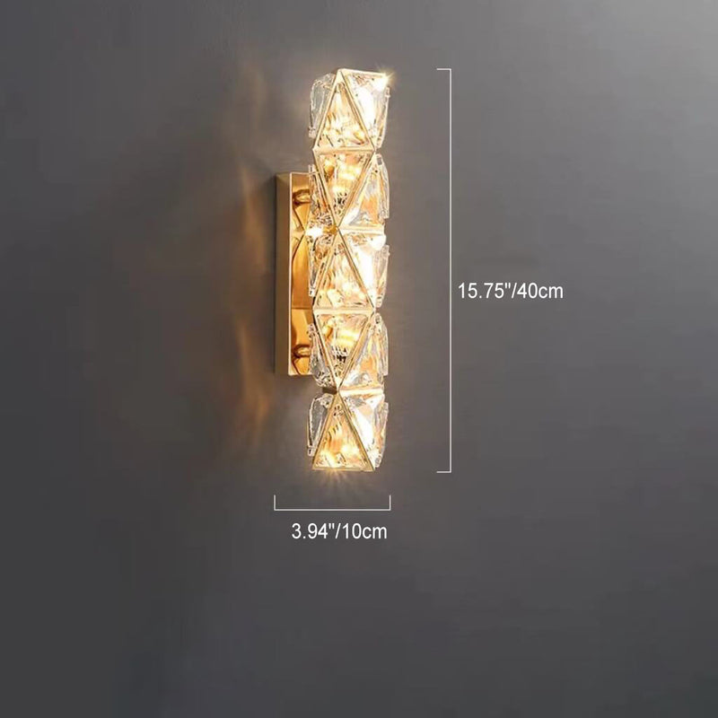 Modern Light Luxury Gold Crystal Diamond Texture Hardware LED Wall Sconce Lamp