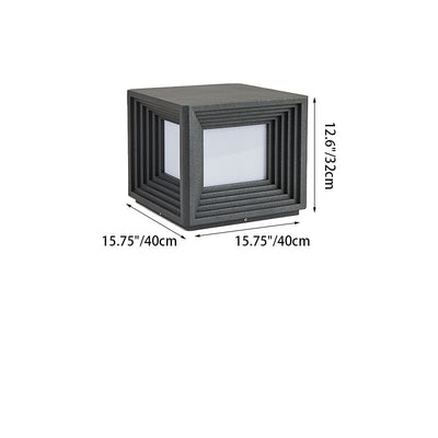 Luz de Cabeza de Poste LED de Acrílico de Acero Inoxidable Rectangular de Simplicidad Moderna para Patio Exterior 