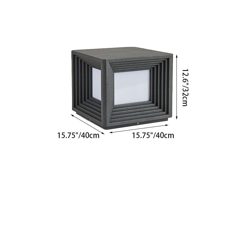 Luz de Cabeza de Poste LED de Acrílico de Acero Inoxidable Rectangular de Simplicidad Moderna para Patio Exterior 