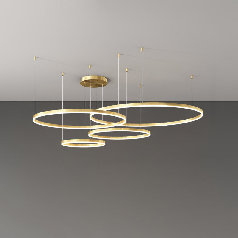 Lustre LED en aluminium et acrylique à plusieurs niveaux, moderne et minimaliste, pour salon 