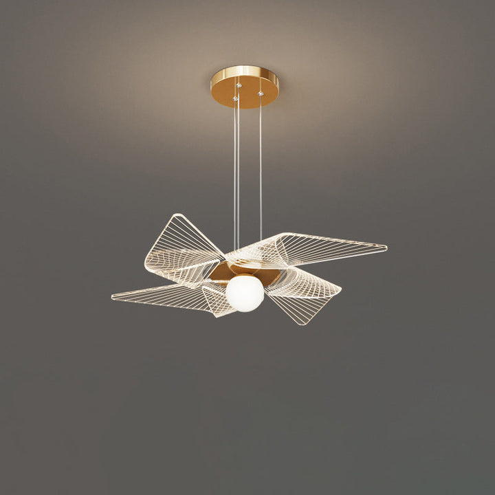 Moderne Art Deco Windrad Form Acryl Eisen LED Kronleuchter Für Schlafzimmer 