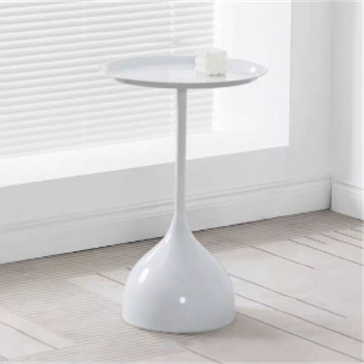 Moderner minimalistischer runder Zylinderfuß Eisen Beistelltisch 1-Tablett für Wohnzimmer 
