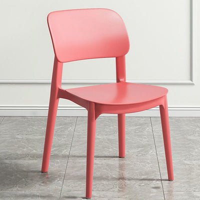 Chaise de salle à manger empilable carrée en plastique macaron nordique contemporain avec dossier ouvert pour salle à manger 