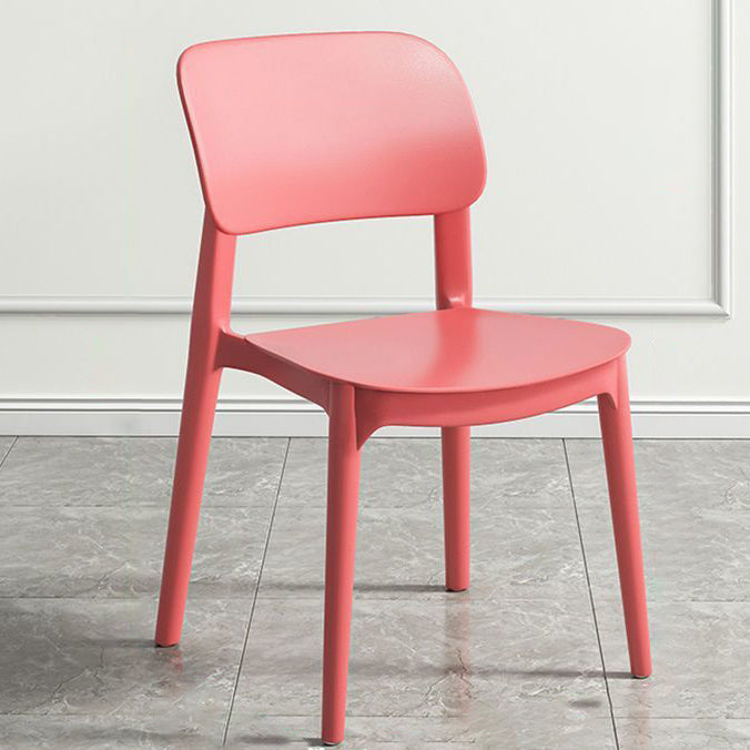 Chaise de salle à manger empilable carrée en plastique macaron nordique contemporain avec dossier ouvert pour salle à manger 