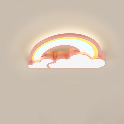 Nordic Cartoon Rainbow Clouds Kids LED Flush Mount Ceiling Light