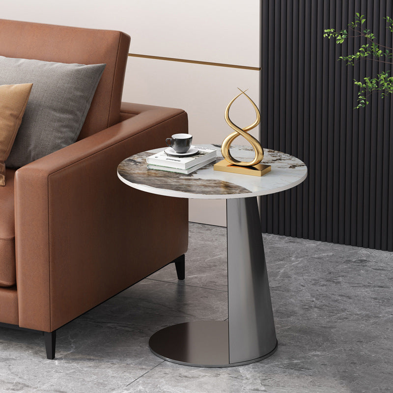 Table basse contemporaine ronde en acier au carbone pour salon 