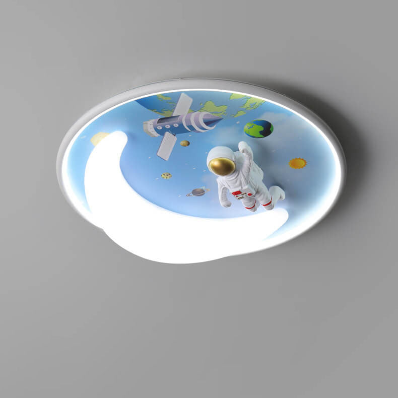 Nordischer minimalistischer Cartoon-Resin-Runder LED-Deckenleuchte 