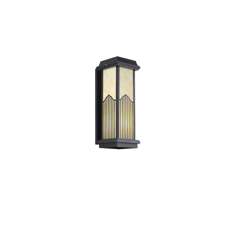 Lámpara de Aplique de Pared Impermeable para Exteriores de LED de Columna Rectangular de Aluminio Retro Chino 