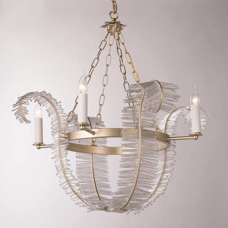 Chandelier traditionnel vintage en forme de feuille de bananier en fer avec 4/6 lumières pour salon 