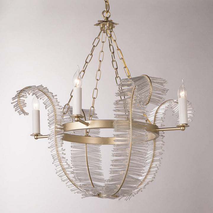Chandelier traditionnel vintage en forme de feuille de bananier en fer avec 4/6 lumières pour salon 