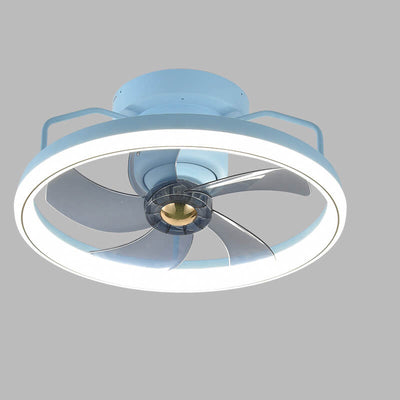 Modern Circle Ring LED Halbbündige Deckenventilatorleuchte 