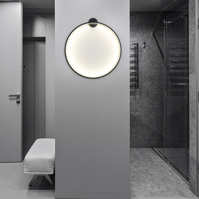 مصباح حائط LED دائري من الألومنيوم والأكريليك بتصميم حديث وبسيط لغرفة النوم 