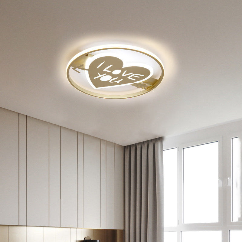Moderne Luxus Eisen Acryl Runde Krone Herz Stern Berg LED Unterputz Deckenleuchte für Schlafzimmer 
