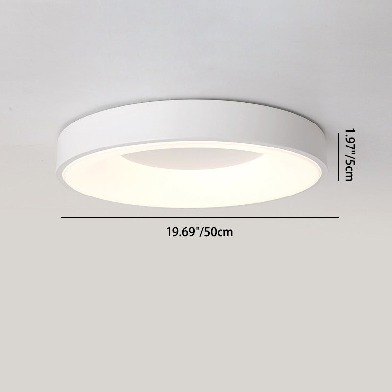 Plafonnier LED rond minimaliste moderne en fer et acrylique pour chambre à coucher 
