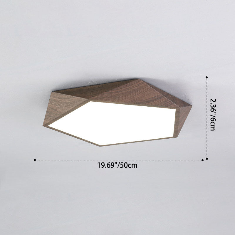 Zeitgenössische nordische unregelmäßige fünfeckige Eisen PVC LED Unterputz-Deckenleuchte für Schlafzimmer 