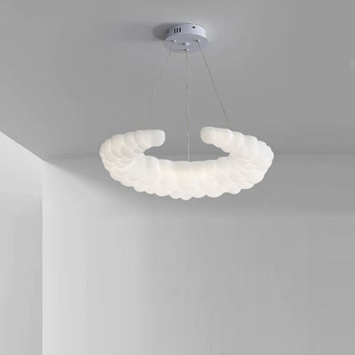 Lustre LED en fer et plastique minimaliste moderne pour salon 
