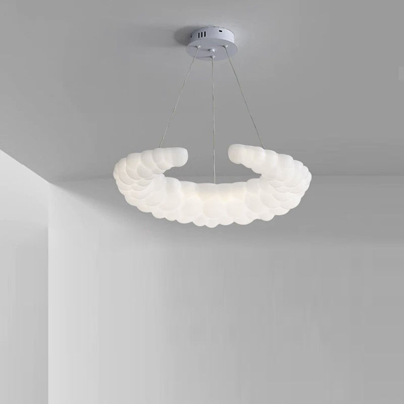 Lustre LED en fer et plastique minimaliste moderne pour salon 