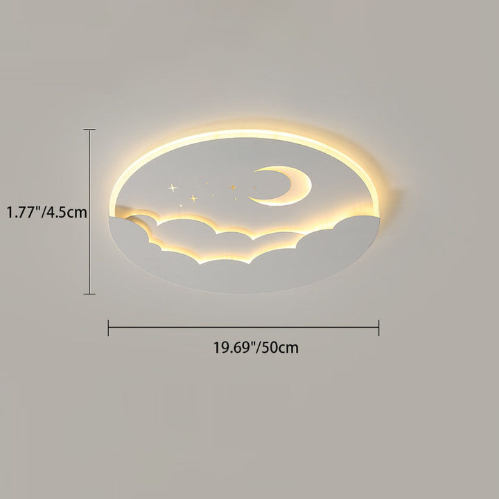 Moderne Einfachheit Runde Mond Eisen Aluminium Acryl LED Deckenleuchte für Schlafzimmer 