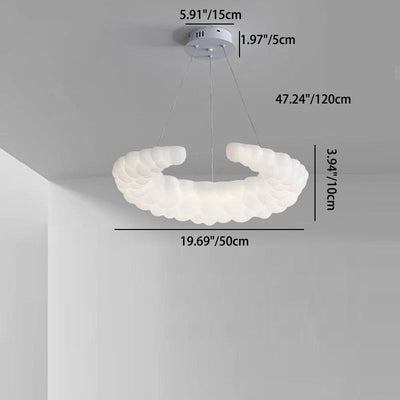 Lustre LED en fer et plastique minimaliste moderne pour salon 
