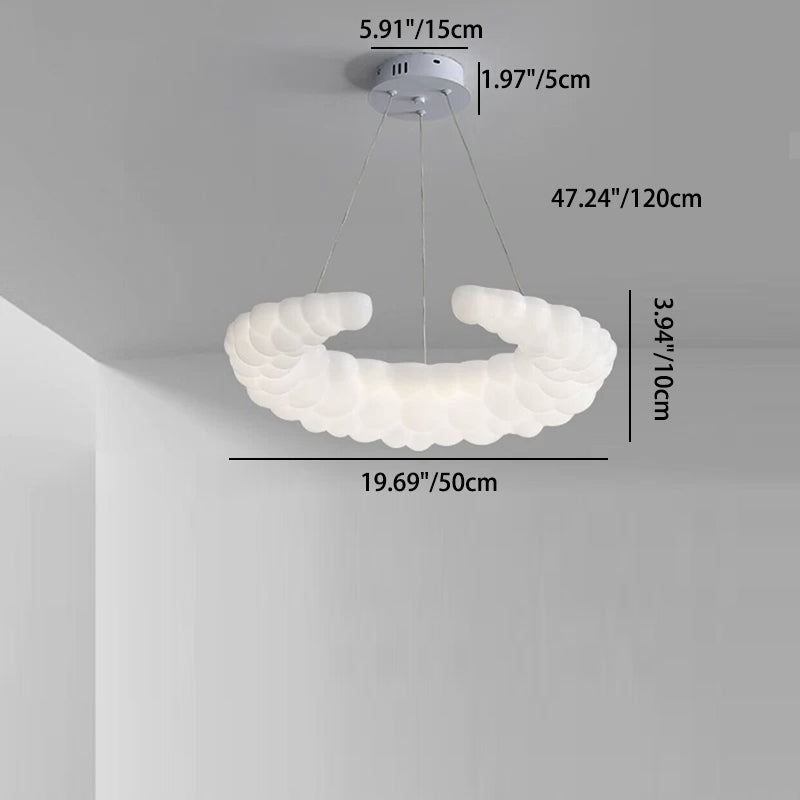 Lustre LED en fer et plastique minimaliste moderne pour salon 