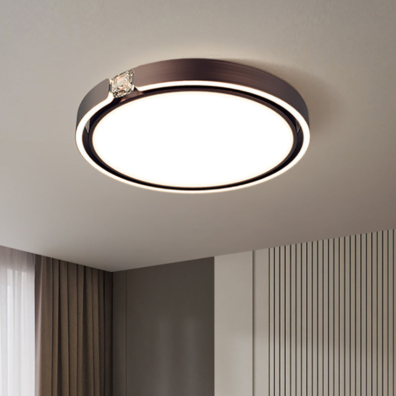 Moderne Luxus Runde Galvanisierte Aluminium Acryl LED Unterputz Deckenleuchte Für Schlafzimmer 