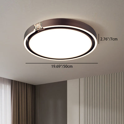 Moderne Luxus Runde Galvanisierte Aluminium Acryl LED Unterputz Deckenleuchte Für Schlafzimmer 
