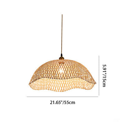 Moderne minimalistische Weben Bambus Laternen 1-Licht Pendelleuchte 