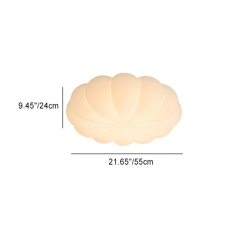 Plafonnier LED en métal nordique contemporain rond en forme de citrouille pour chambre 