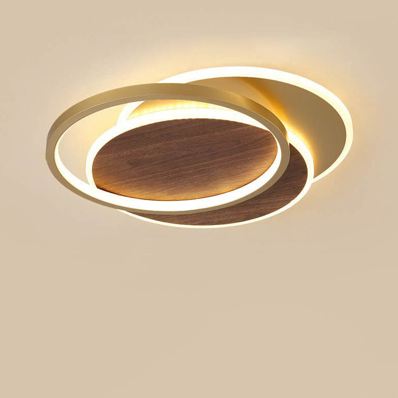 Nordic Modern Wrought Iron Circular LED Flush Mount Lighting