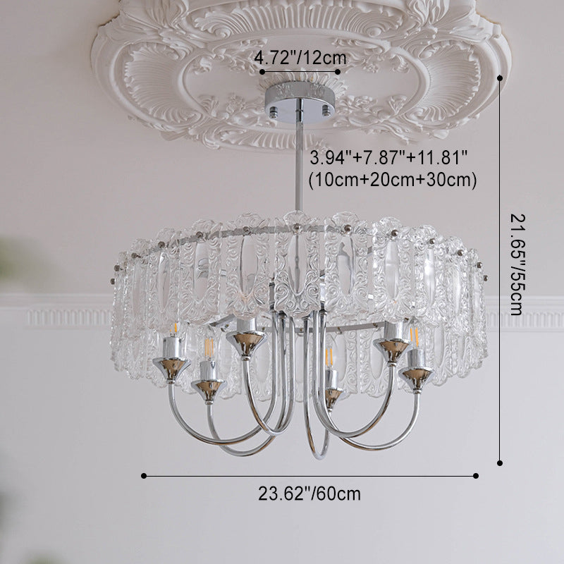 Porte-bougie rond en verre et fer traditionnel français 4/5/6 Lumières Lustres pour chambre 