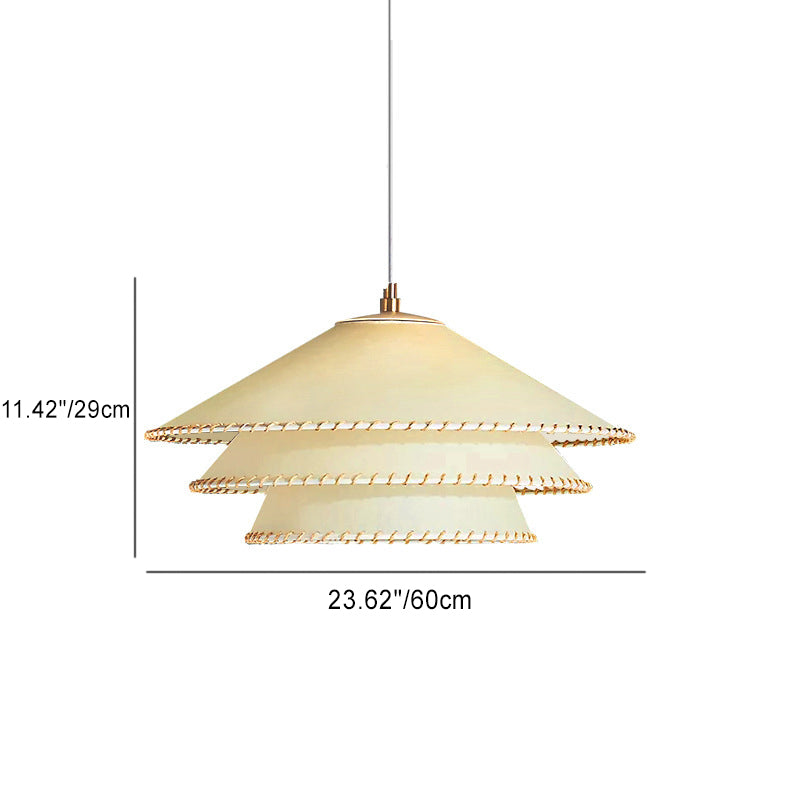 Lámpara colgante de 1 luz de diseño minimalista moderno de hierro y cuerda de disco de pergamino para dormitorio 