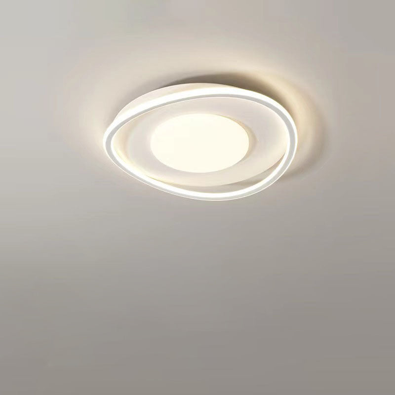 Plafonnier LED en fer carré rond créatif contemporain en PVC pour salon 