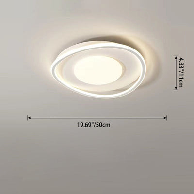 Plafonnier LED en fer carré rond créatif contemporain en PVC pour salon 