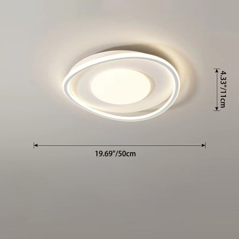 Plafonnier LED en fer carré rond créatif contemporain en PVC pour salon 