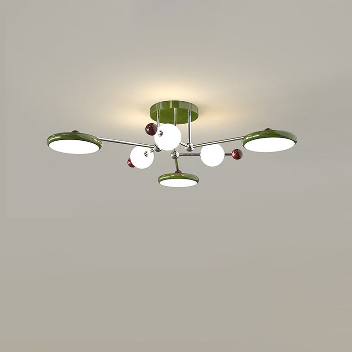 Lumière de plafond semi-encastrée LED PE ronde en fer macaron scandinave contemporain pour salon 
