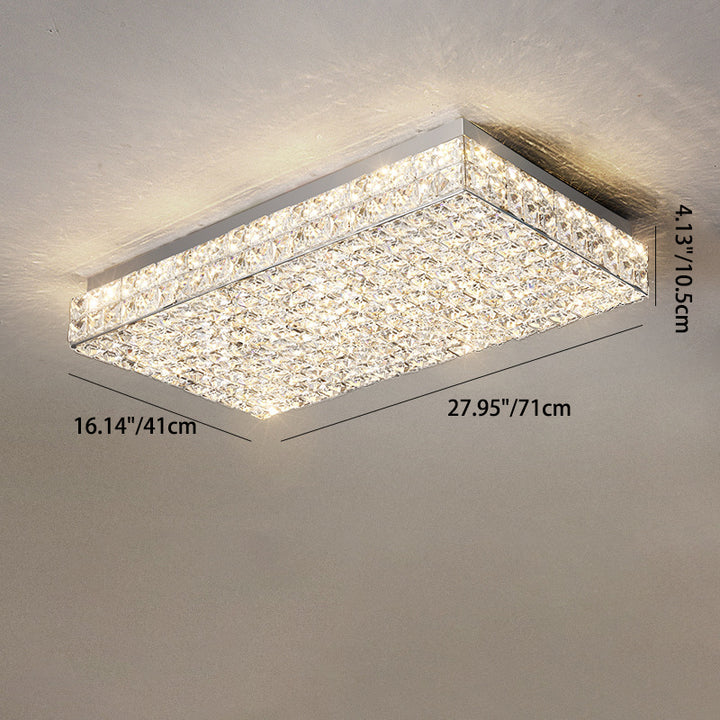 Moderne Luxus Edelstahl Kristall Quadrat Rechteckigen Würfel LED Unterputz Deckenleuchte Für Wohnzimmer 