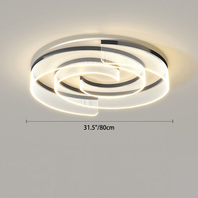 Plafonnier LED rond minimaliste moderne en acrylique, fer et aluminium pour salon 