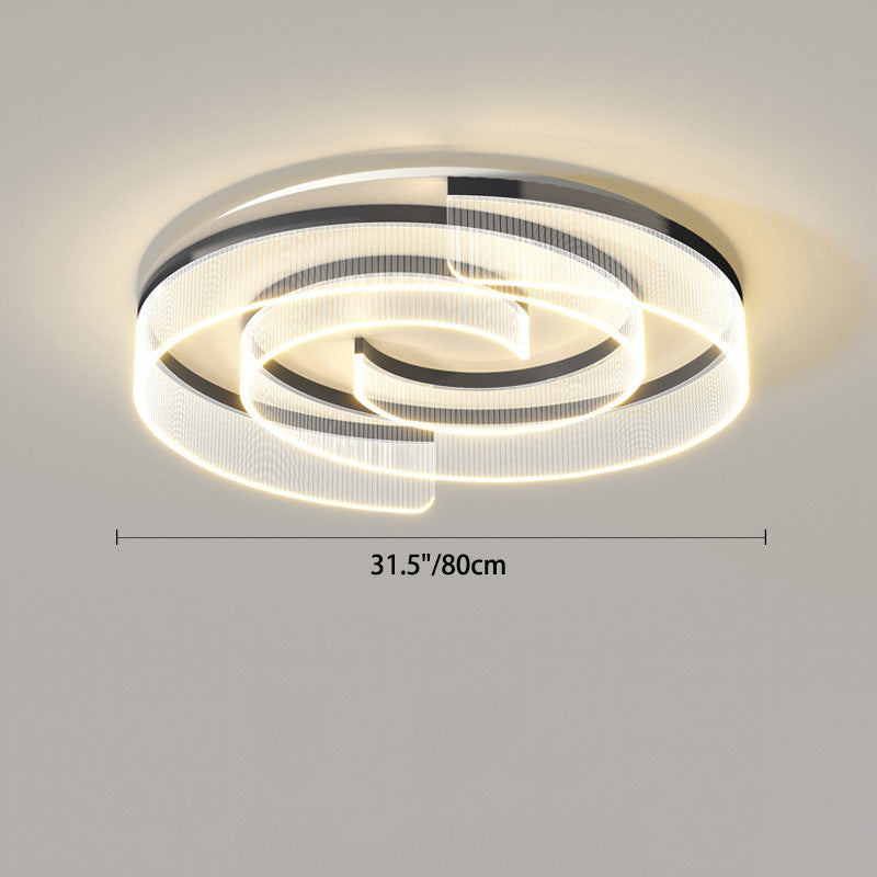 Plafonnier LED rond minimaliste moderne en acrylique, fer et aluminium pour salon 