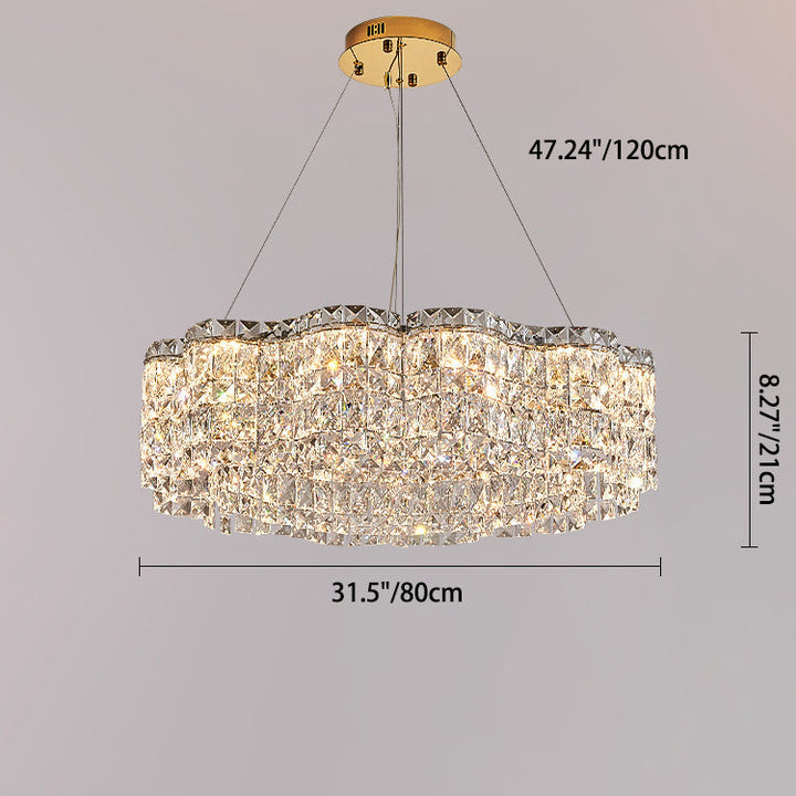 Moderne minimalistische Blume Edelstahl Kristall LED Kronleuchter für Wohnzimmer 