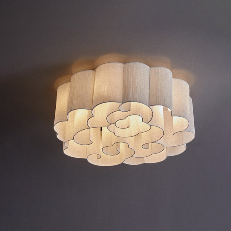 Traditionelle chinesische Eisen Stoff Runde Wolke 5/6/7/9/12/13 Licht Unterputz Deckenleuchte für Schlafzimmer 