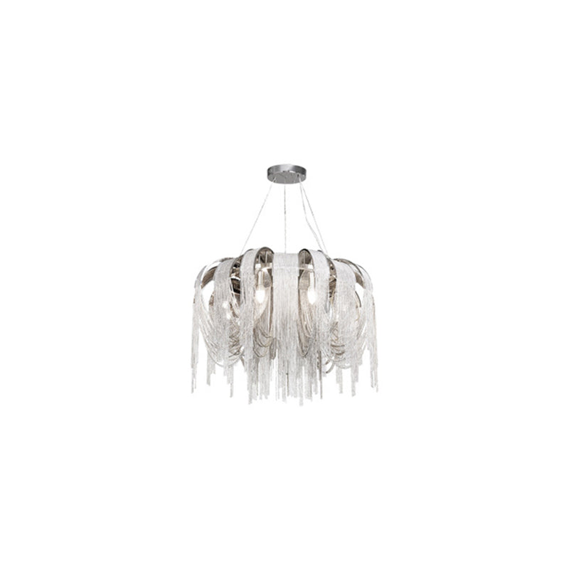 Modern Luxury Iron Aluminum Chain Tassel 6/8/10/12/15 Light Chandeliers For Hallway