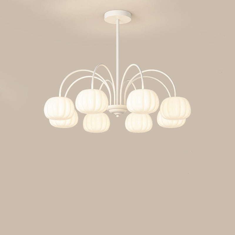 Tige courbée branche créative contemporaine citrouille PE fer lustre 5/6/8 lumières pour salon 