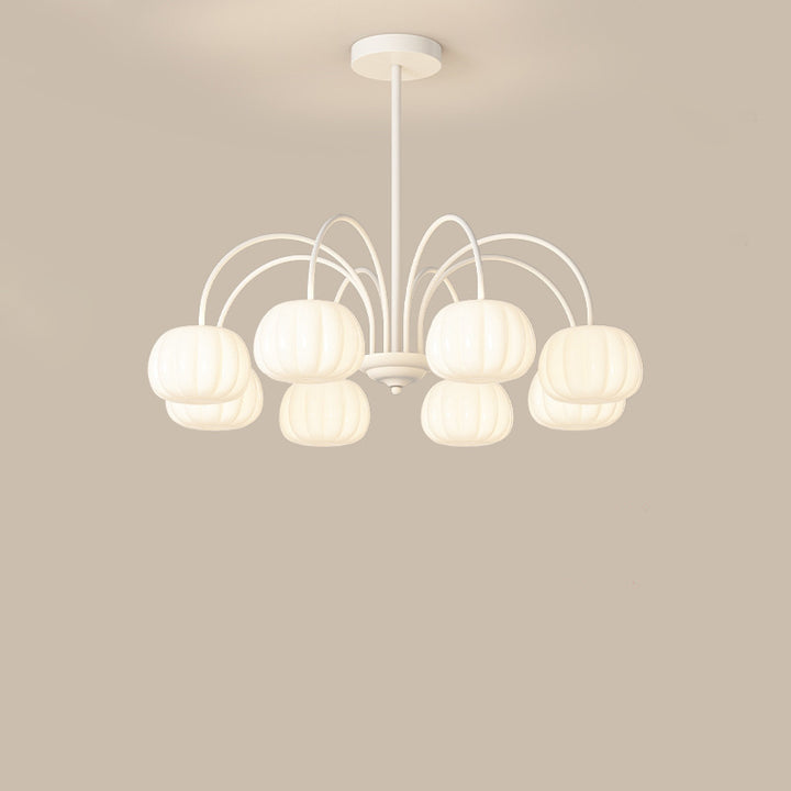 Tige courbée branche créative contemporaine citrouille PE fer lustre 5/6/8 lumières pour salon 