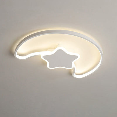Zeitgenössische kreative Stern Mond Acryl Schatten Eisen LED Unterputz Deckenleuchte für Wohnzimmer 