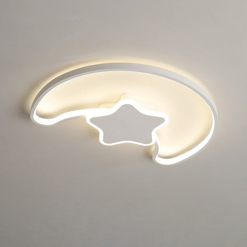 Zeitgenössische kreative Stern Mond Acryl Schatten Eisen LED Unterputz Deckenleuchte für Wohnzimmer 